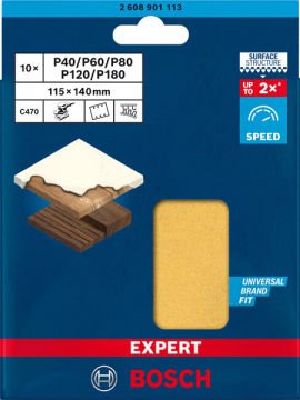 Bosch Expert Zımpara Kağıdı 115x140 6 Delikli Set 10 Lu Paket - 2608901113