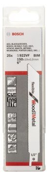 Bosch Panter Testere Bıçağı Flexible For Wood And Metal S 922 VF 150 mm (25 Adet) - 2608657558
