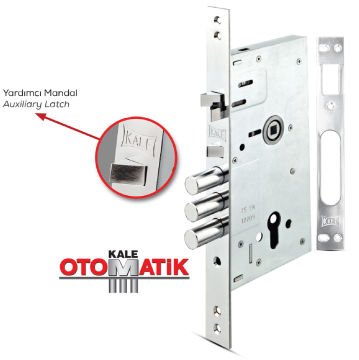 Kale Kilit Monoblok Otomatik Kilitlemeli Çelik Kapı Kilidi - Krom (Sm Nikel Silindirli)
