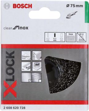 Bosch X-Lock Paslanmaz Çelik Saçaklı Çanak Fırça Clean For Inox 75x0,30 mm - 2608620728