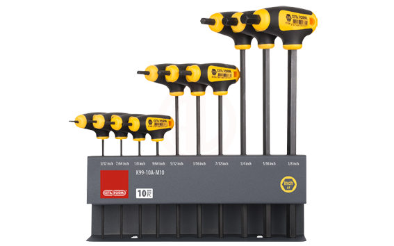 Ceta Form 10 Parça T Saplı Allen Anahtar Takımı Sae (Metal Stand İle)