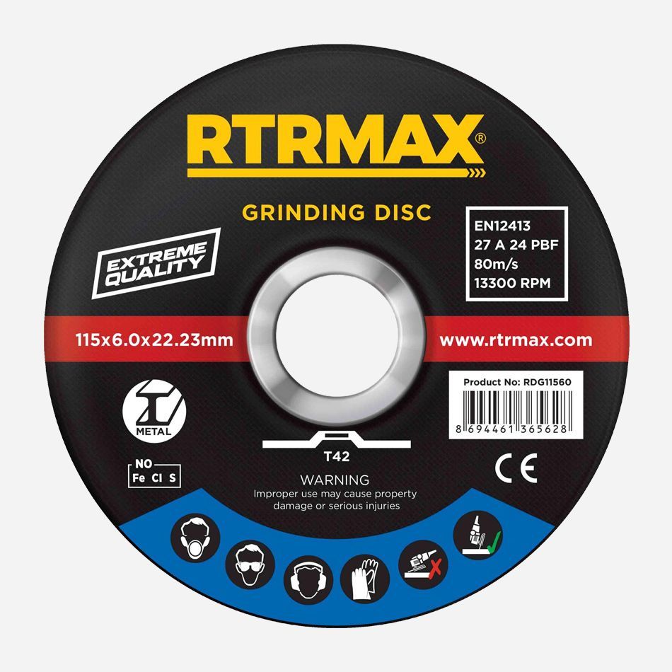 Rtrmax RDG18060 Metal Taşlama Diski 180 x 6.0 x 22