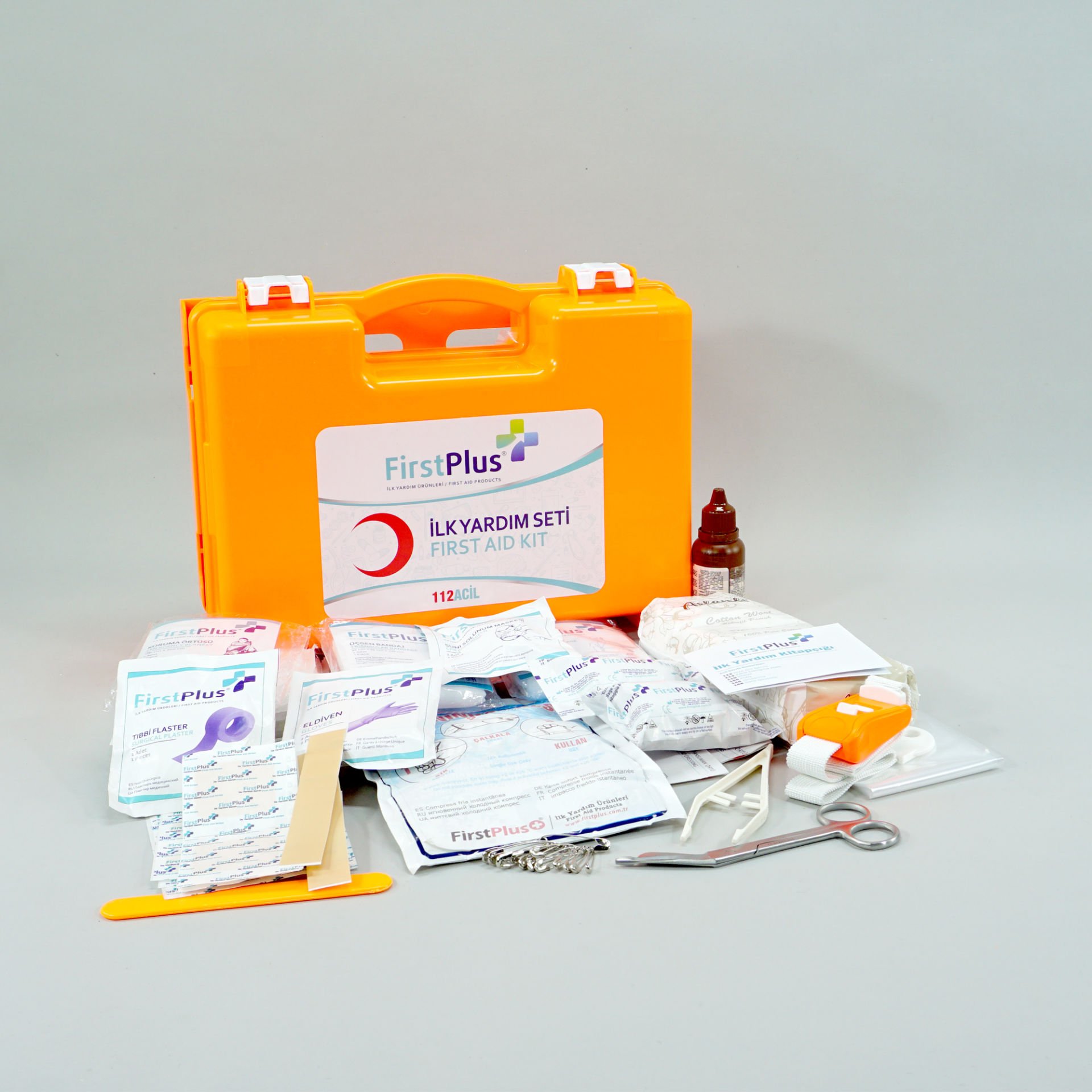 FirstPlus İlk Yardım Seti İş Yeri Turuncu Çantalı ve Duvar Monte Aparatlı - FP04.101