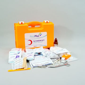 FirstPlus İlk Yardım Seti İş Yeri Turuncu Çantalı ve Duvar Monte Aparatlı - FP04.101