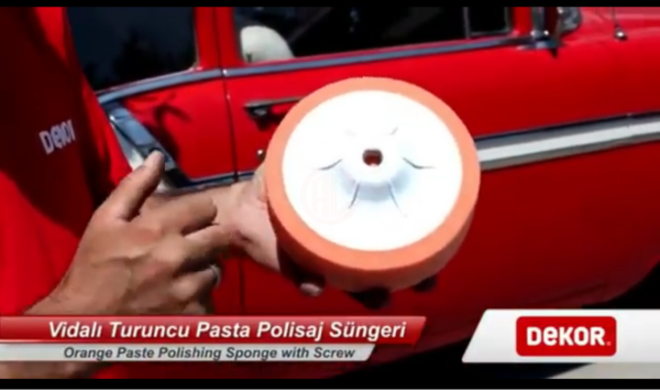 Dekor Rulo Turuncu Pasta Polisaj Süngeri Vidalı 15 Cm