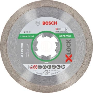 Bosch X-Lock Elmas Kesme Diski Standard For Ceramic 110x22,23 mm - 2608615136