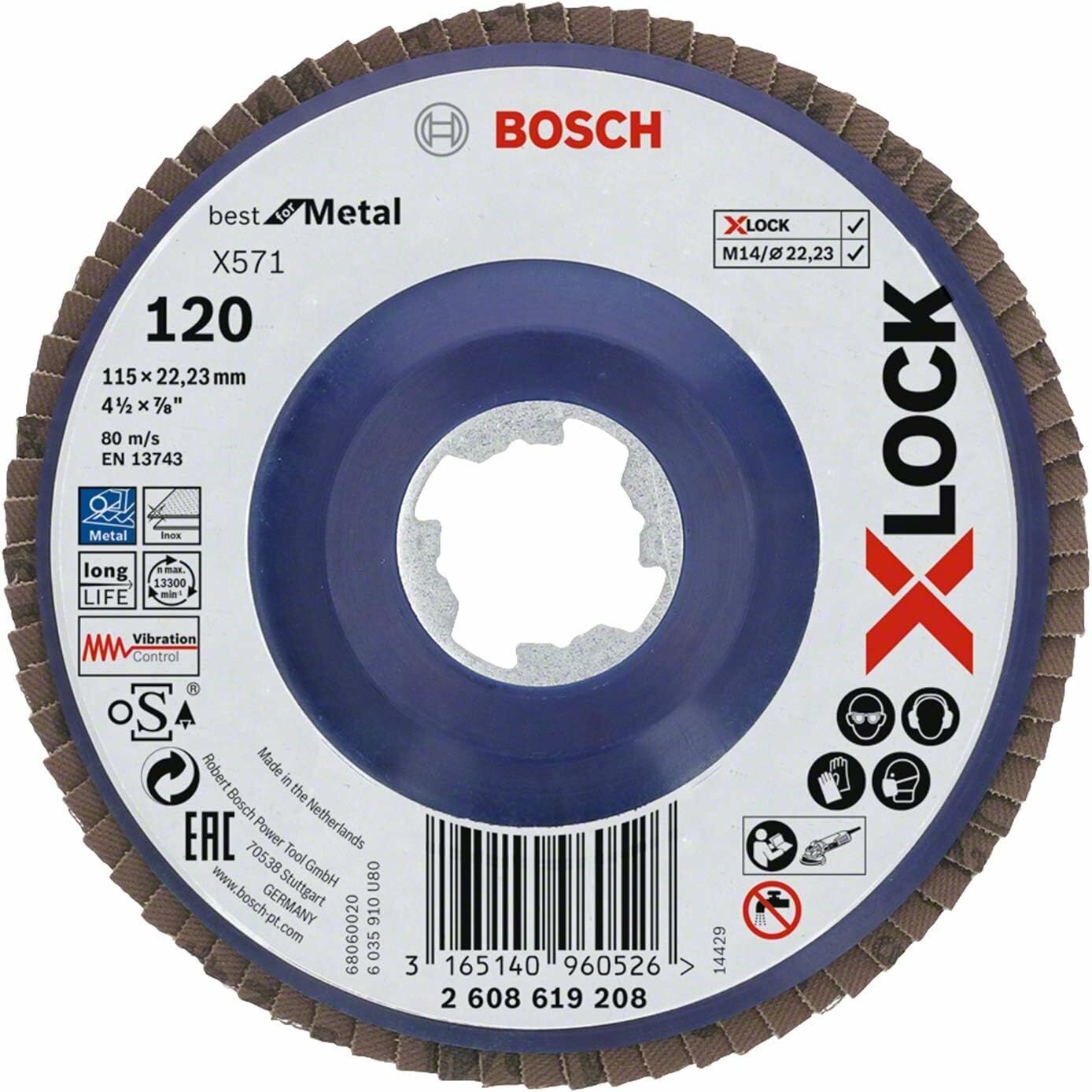 Bosch X-Lock Flap Disk BestforMetal 115 mm 120 Kum - 2608619208