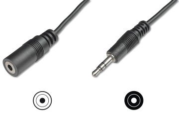 Assmann Ses/Audio Uzatma Kablosu, Stereo 3.5Mm Erkek - Stereo 3.5Mm Dişi, 1.50 Mt, Ccs, 2X0.10/10, Zırhlı/Ekranlı