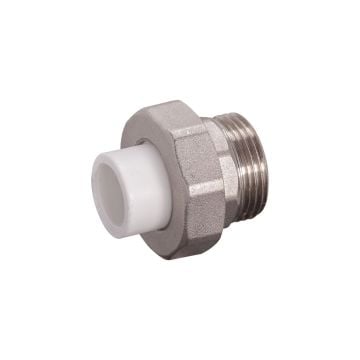 KAS Oynar Başlıklı Dış Dişli Rakor Kromlu Beyaz 20 - 3/4 İnç