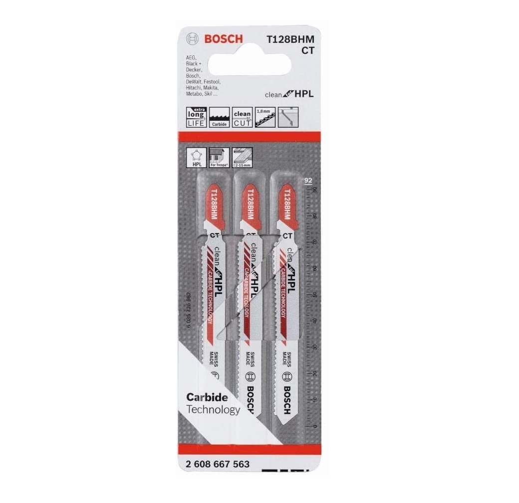 Bosch Dekupaj Testeresi T 128 Bhm Clean For Hpl 3 Lü Panel Temiz Kesim İçin - 2608667563