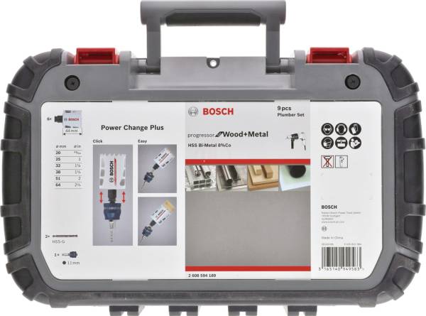 Bosch Delik Açma Testeresi Progressor Ahşap ve Metal Set (9 Parça 20-25-32-38-51-64 mm) - 2608594189