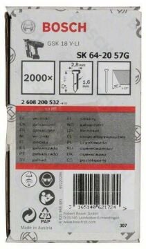 Bosch Gsk 18 V-Li İçin Galvaniz Başsız Çivi 57 Mm 2000 - 2608200532