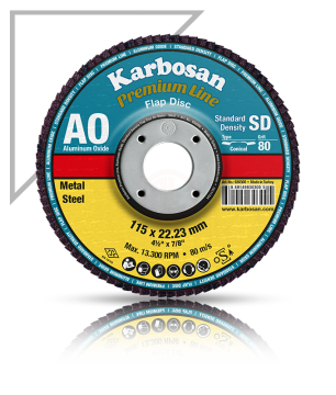Karbosan Premium Line Alüminyum Oksit Standart Yoğunluk Flap Disk Konik 125 Mm 80 Kum