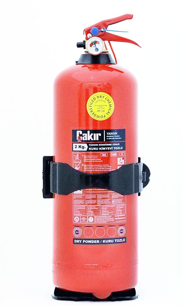 Çakır Yangın Söndürme Cihazı Kuru Kimyevi Tozlu ABC (100-40) 2 Kg