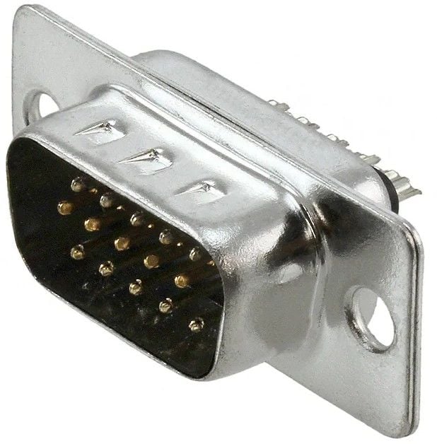 Assmann High-Density D-Sub Connector, 15-Poles, Male, Solder Cups