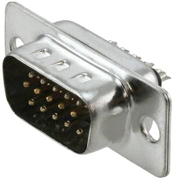 Assmann High-Density D-Sub Connector, 15-Poles, Male, Solder Cups