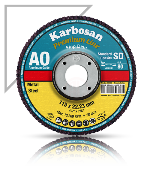 Karbosan Premium Line Alüminyum Oksit Standart Yoğunluk Flap Disk Konik 180 mm 40 Kum - KAR983210