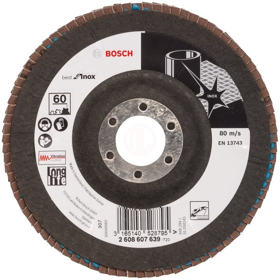 Bosch Zirkon Flap Zımpara Diski X581 Best For Inox Bombeli 125x22,23 mm 60 Kum - 2608607639
