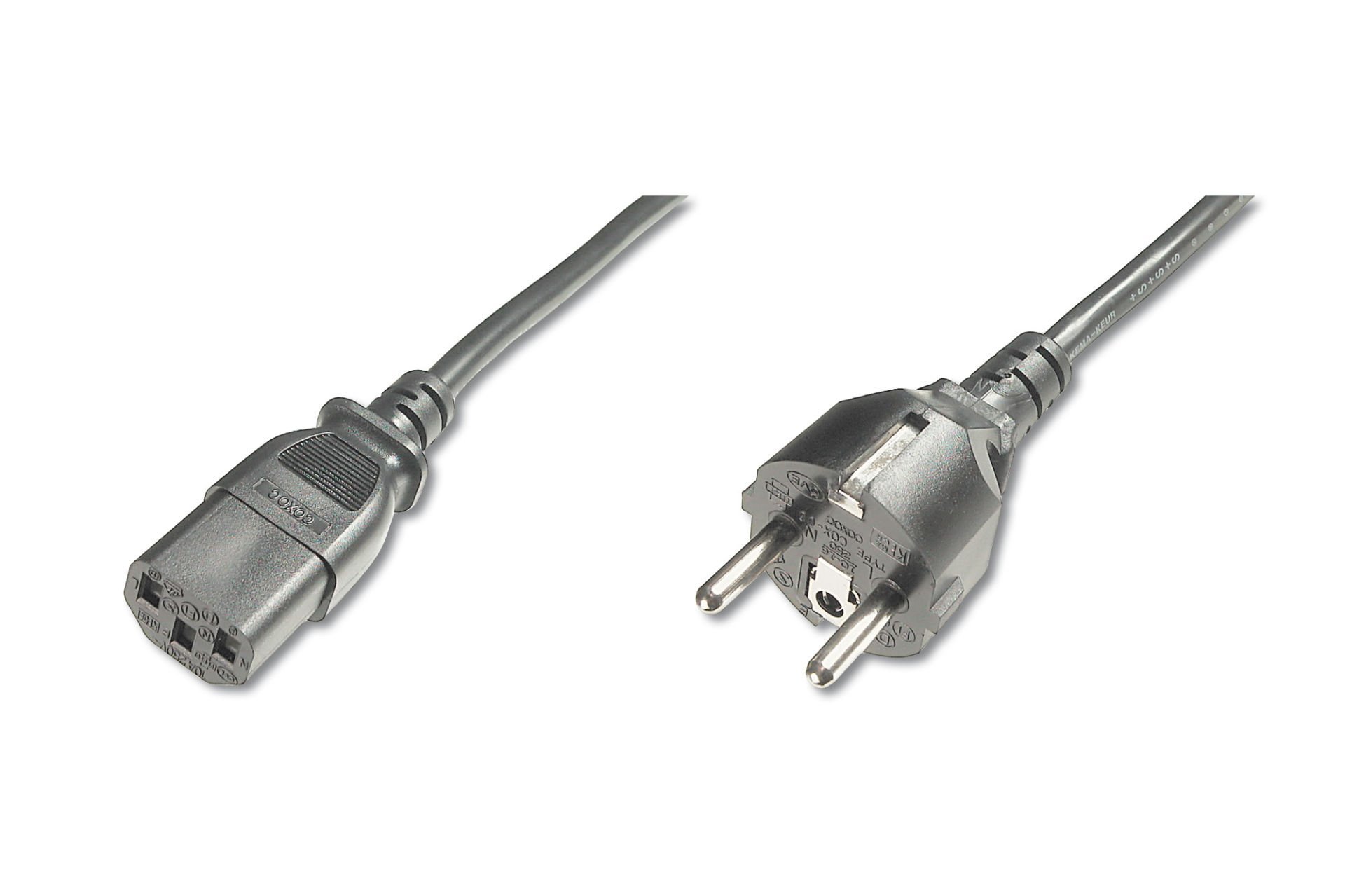 Assmann Digitus Güç Kablosu, Cee 7/7 (Typ-F) - C13 Erkek/Dişi, 1.8 Mt, H05Vv-F3G 0.75Qmm, Siyah Renk