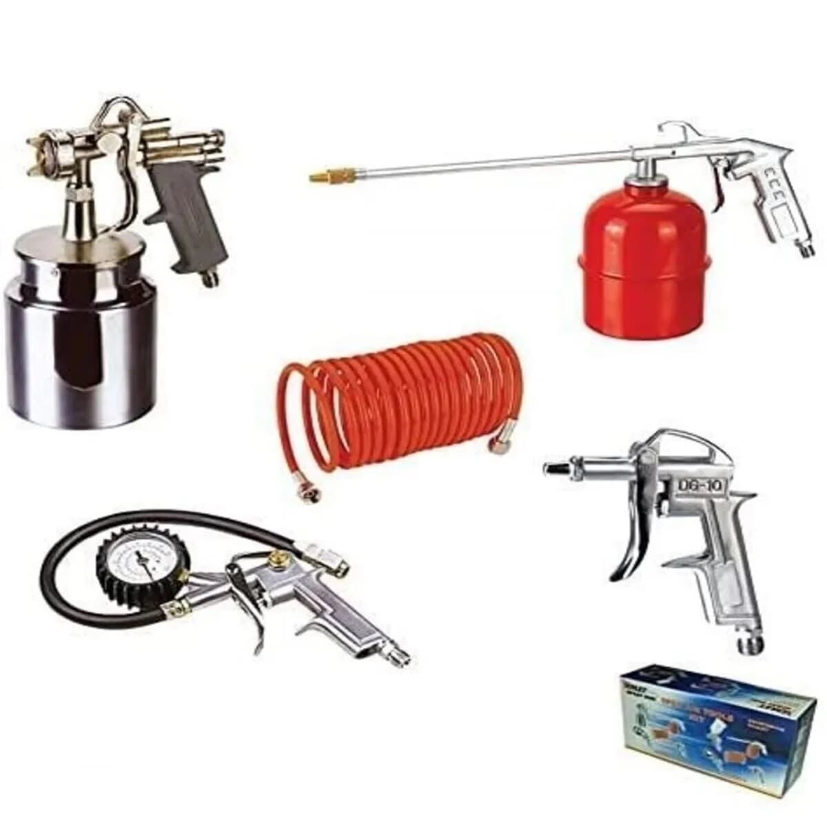 Max Extra 5 Li Kompresör Seti 5 Parça Hava Tabancalı Hortumlu