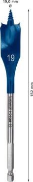 Bosch Ahşap Matkap Uç Expert SCS Yaprak HEX 19x152 mm - 2608900318