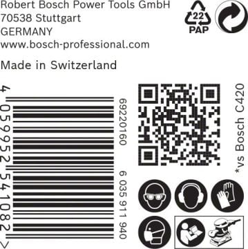 Bosch Ağ Zımpara Expert M480 115x230 mm 80 Kum (50 Adet) - 2608900770