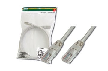 Assmann Digitus Patch Kablo, Utp, Cat. 5E, 2 Mt, Awg 26/7, Gri Renk, 3P Sertifikalı