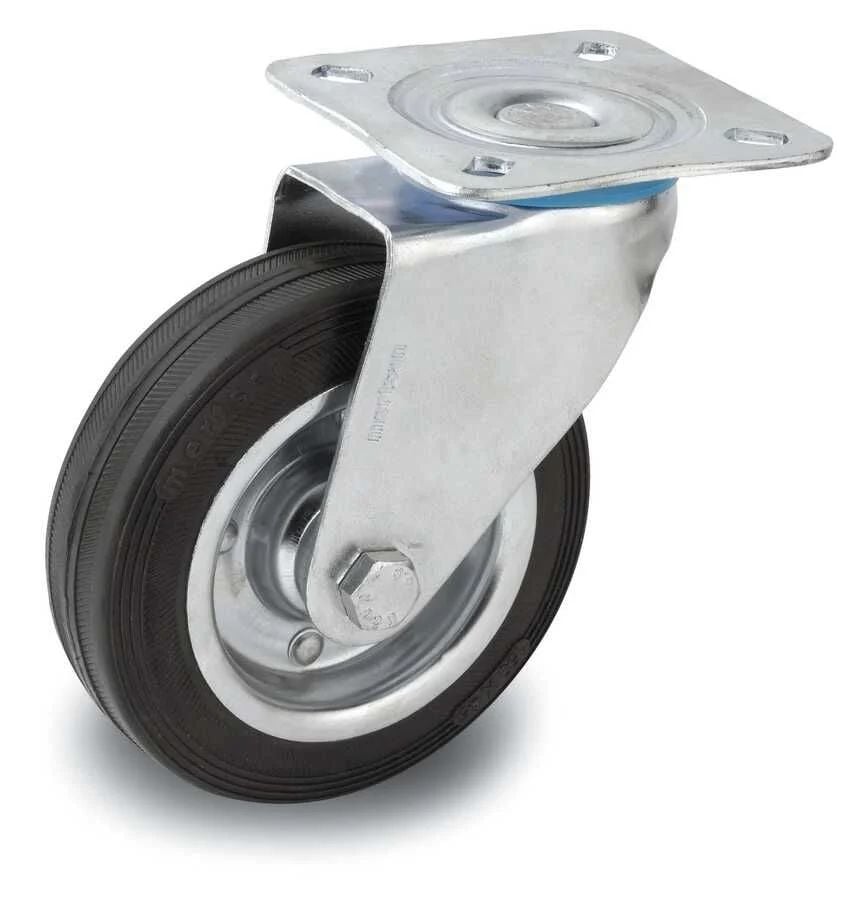 Mertsan Sabit Sac Cantlı Kauçuk Rulmanlı Tekerlek 125X40 Mm (125 Kg)