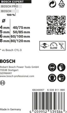 Bosch Çok Amaçlı Matkap Ucu Expert CYL-9 MC Set (4 Parça) (4/5/6/8 mm) - 2608900645