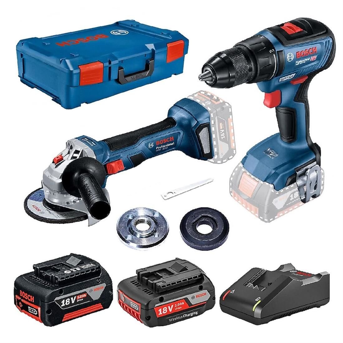 Bosch Akülü Makine Seti GWS180-LI + GSR 18V-50 (1 x 5,0 Ah + 1 x 2,0 Ah Akü) - 0615990M47