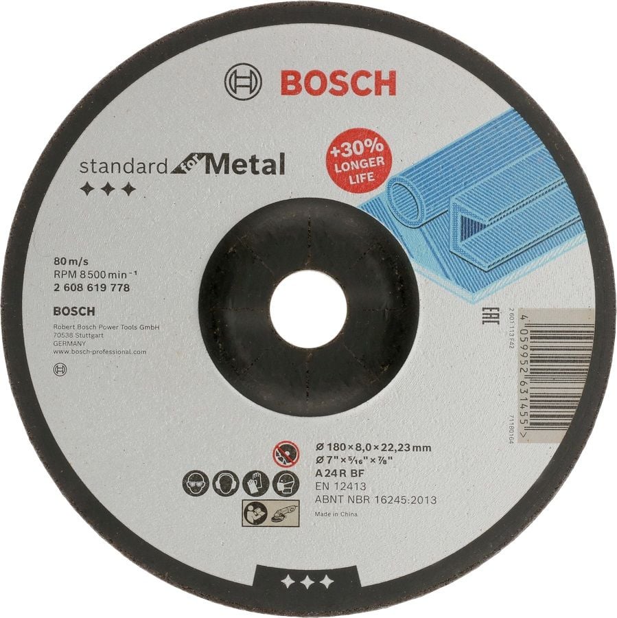 Bosch Taşlama Diski Standard For Metal 180x8,0x22,23 mm - 2608619778