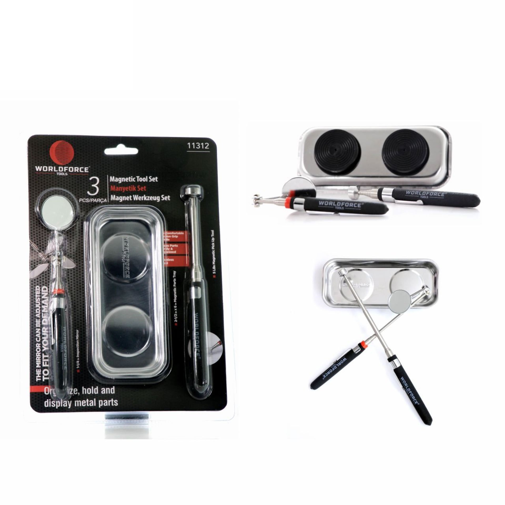 Worldforce Manyetik Set 3 Lü (Tepsi + Çubuk + Ayna)