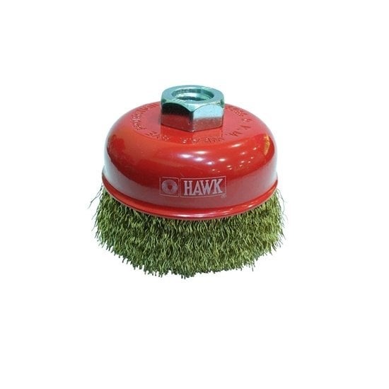 Hawk White SARI DALGALI TELLİ M14 VİDALI ÇANAK FIRÇA 125 MM - HAWK10118
