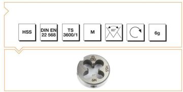Makine Takım Metrik Normal Vidalı Pafta Lokması Hss Dın En 22 568 M16 X 2,00 Mm