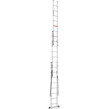 Çağsan Triomax Üç Parçalı Çok Amaçlı Alüminyum Merdiven 3x8 Basamaklı - TS165