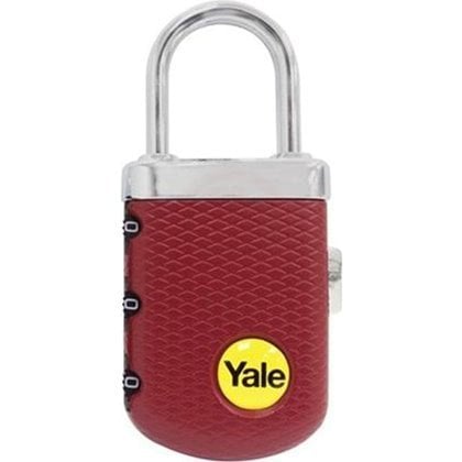 Yale Kilit Seyahat Serisi Asma Kilit Zarif Tip Şifreli Bordo (Blister) - YP3/31/123/1B