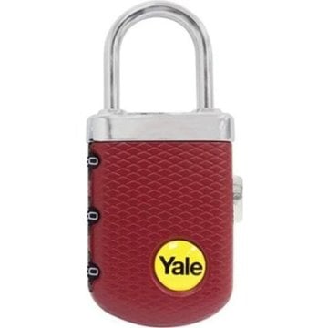 Yale Kilit Seyahat Serisi Asma Kilit Zarif Tip Şifreli Bordo (Blister) - YP3/31/123/1B