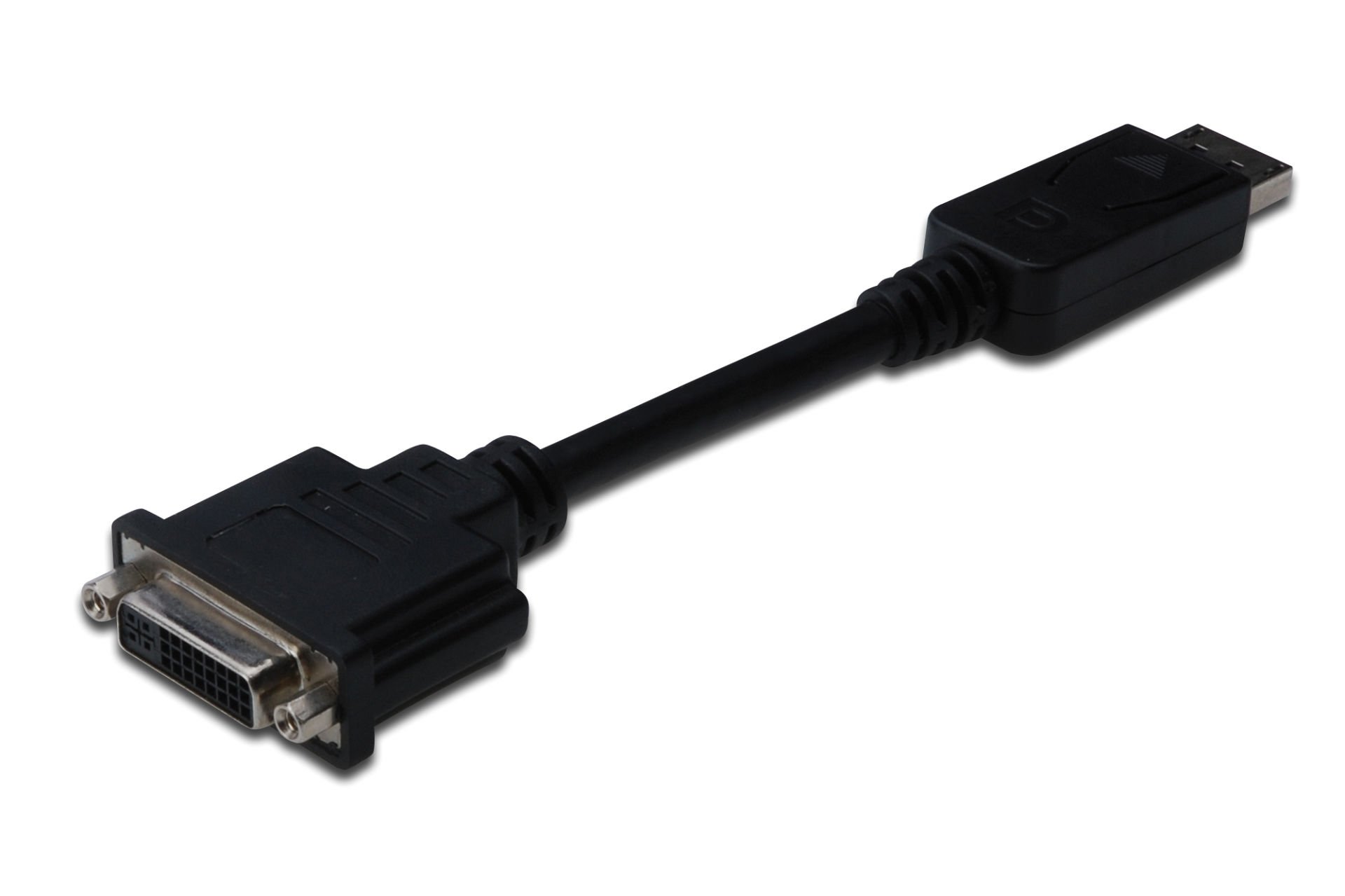 Assmann Displayport (Dp) Dvı-I Adaptörü, Kablolu, Dp Erkek - Dvı-I (24+5) Dişi, 0.15 Mt, Kilit Mekanizmalı, Dp 1.2 Uyumlu, 2X Zırhlı, Ul, Nikel Kaplama, Siyah Renk