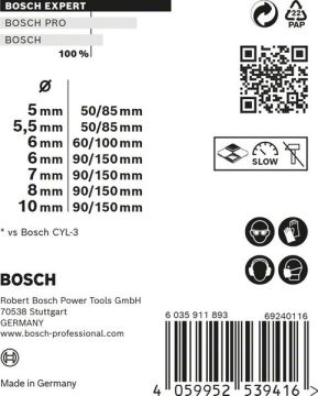 Bosch Çok Amaçlı Matkap Ucu Expert CYL-9 MC Set (7 Parça) (5/5,5/6/7/8/10 mm) - 2608900648