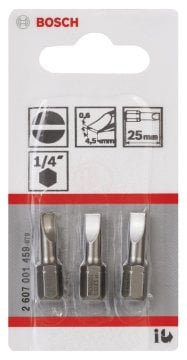 Bosch Vidalama Ucu Extra Hard S0,6x4,5x25 mm (3 Adet) - 2607001459