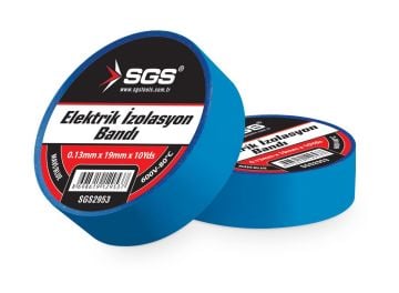 SGS 2953 Elektrik İzolasyon Bandı Mavi 19Mmx10Yrd