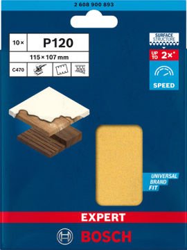 Bosch Expert Zımpara Kağıdı C470 115x107 120 Kum 6 Delikli 10 Lu Paket - 2608900893