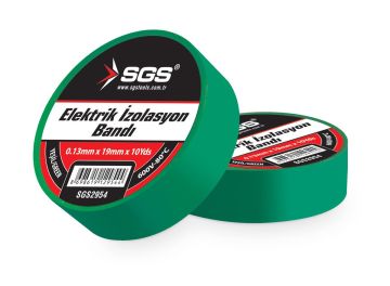 SGS 2954 Elektrik İzolasyon Bandı Yeşil 19Mmx10Yrd