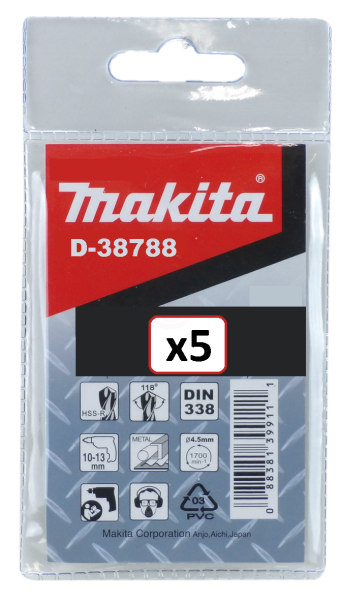 Makita Metal Matkap Ucu HSS-R 12x151 mm (5 Adet) (D-38788)