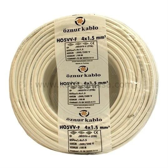 Öznur Ttr Kablo 4X1,5 Mm H05Vv-F (Nymhy) Beyaz