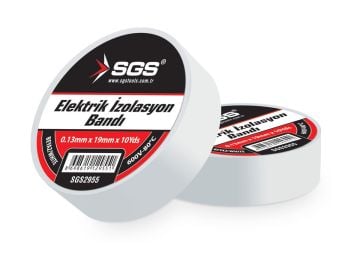 SGS 2955 Elektrik İzolasyon Bandı Beyaz 19Mmx10Yrd