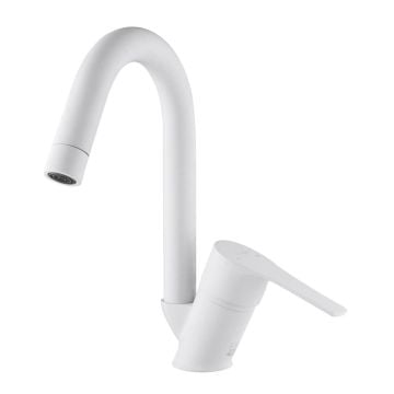 Kas Antoryum Kuğu Lavabo Armatürü Bianco