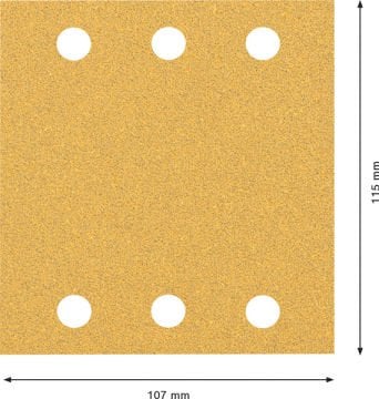 Bosch Expert Zımpara Kağıdı C470 115x107 60 Kum 6 Delikli 10 Lu Paket - 2608900891