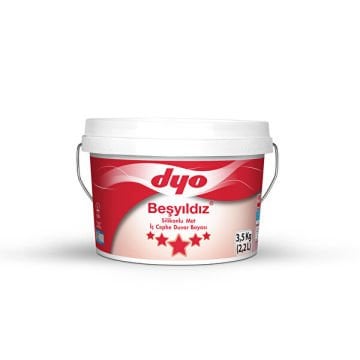 DYO Beşyıldız Silikonlu Mat İç Cephe Duvar Boyası 3,5 Kg Beyaz