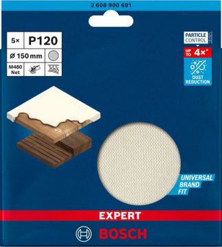 Bosch Ağ Zımpara Expert M480 Ø150 mm 120 Kum (5 Adet) - 2608900691